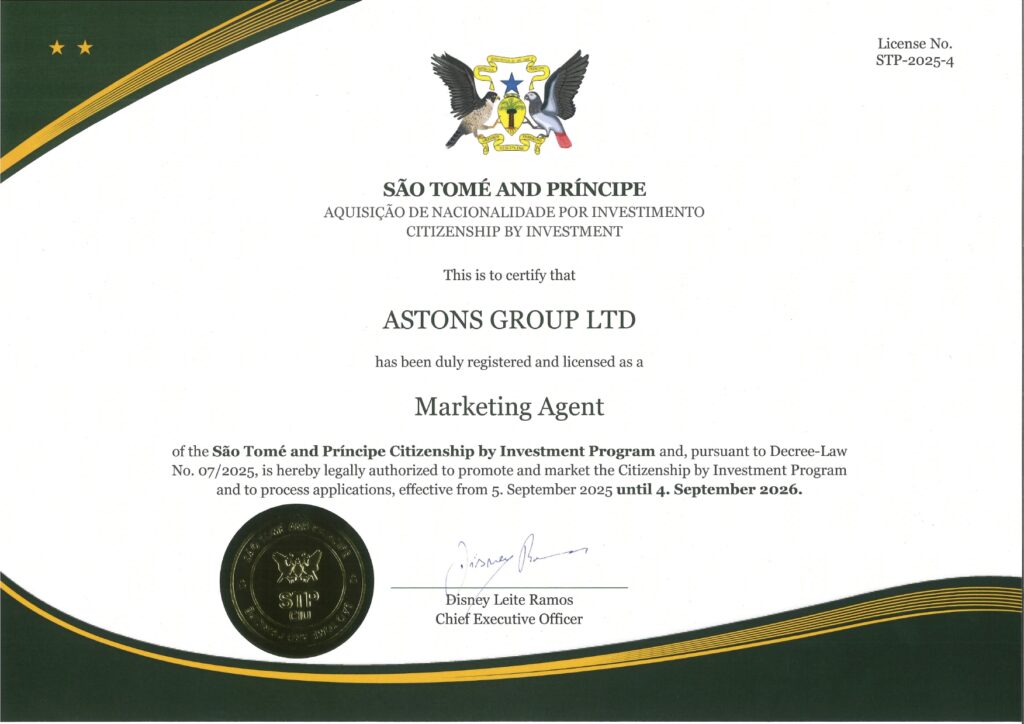 Authorised Marketing Agent for Sao Tome and Principe CBI Program