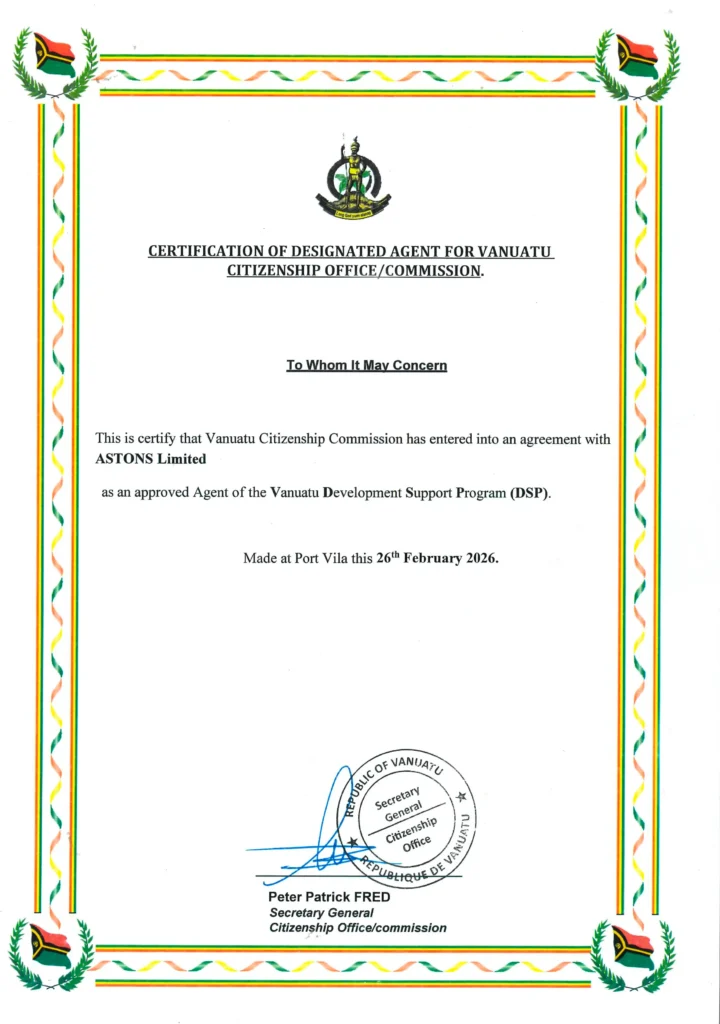 Official Partner of Vanuatu CBI Program