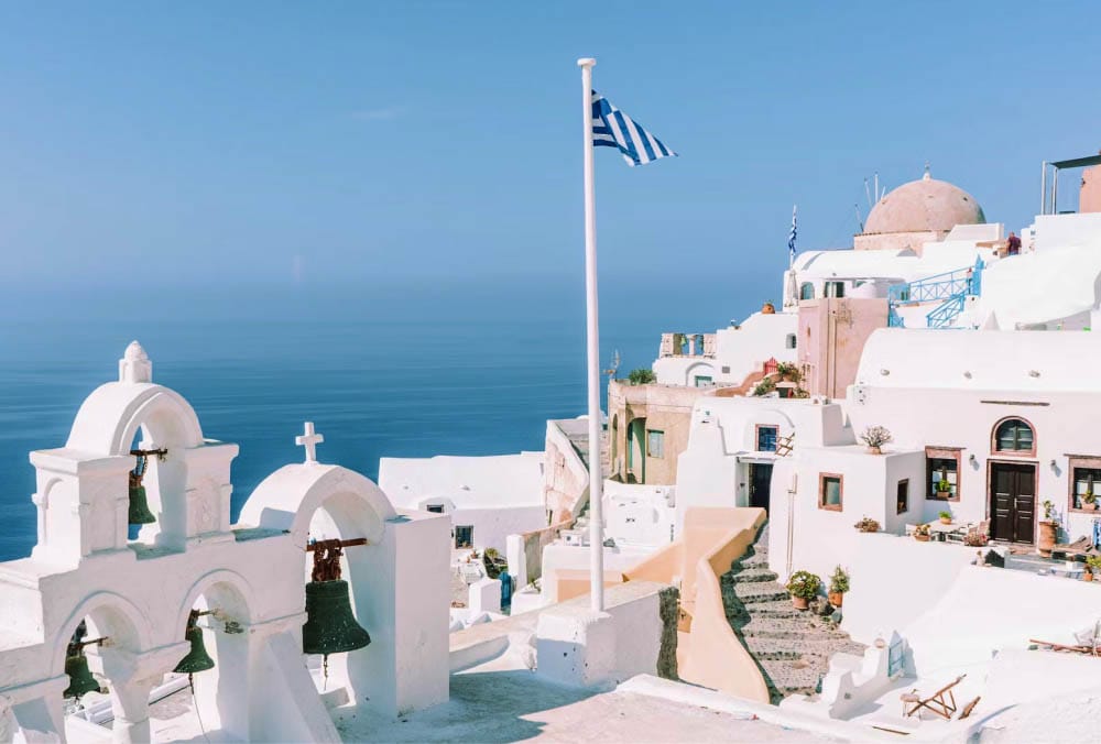 Greek white building