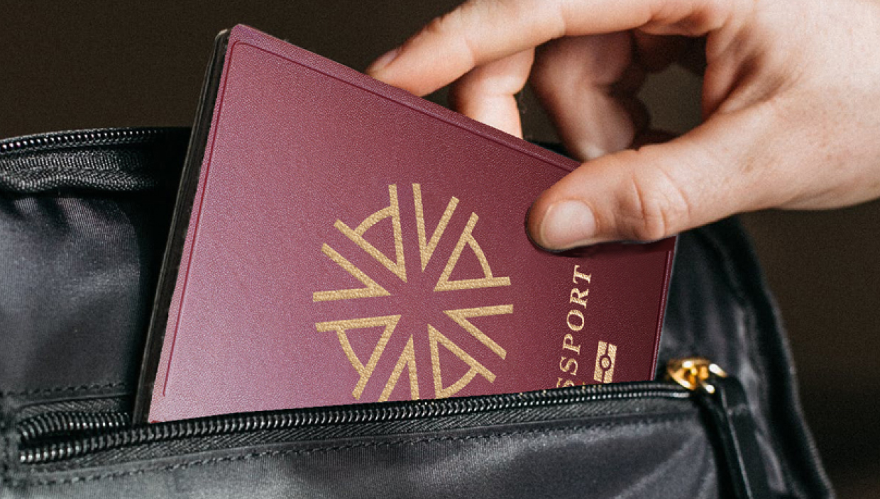 a passport with the astons logo on the front