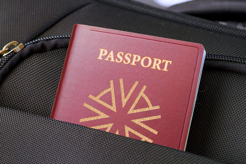 a passport with the astons logo on the front