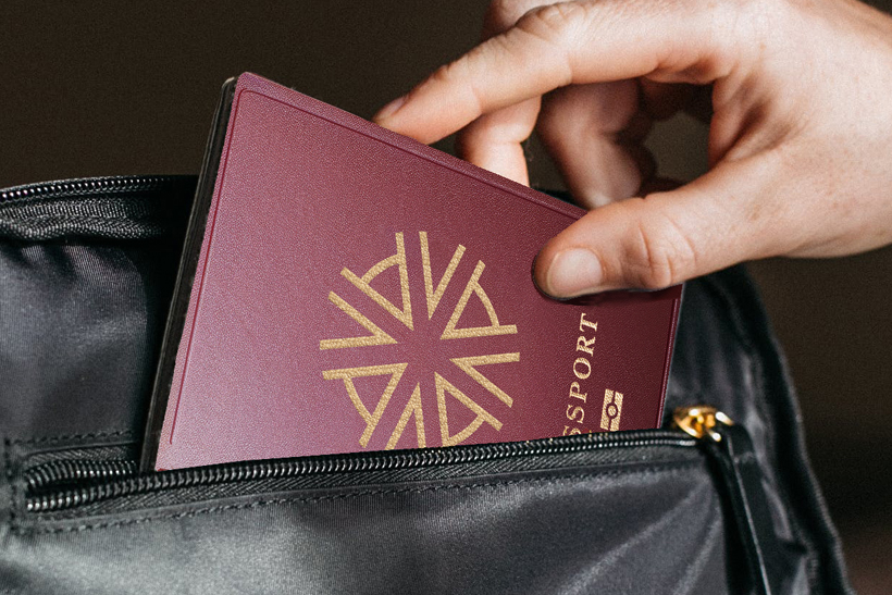 a passport branded with the astons logo