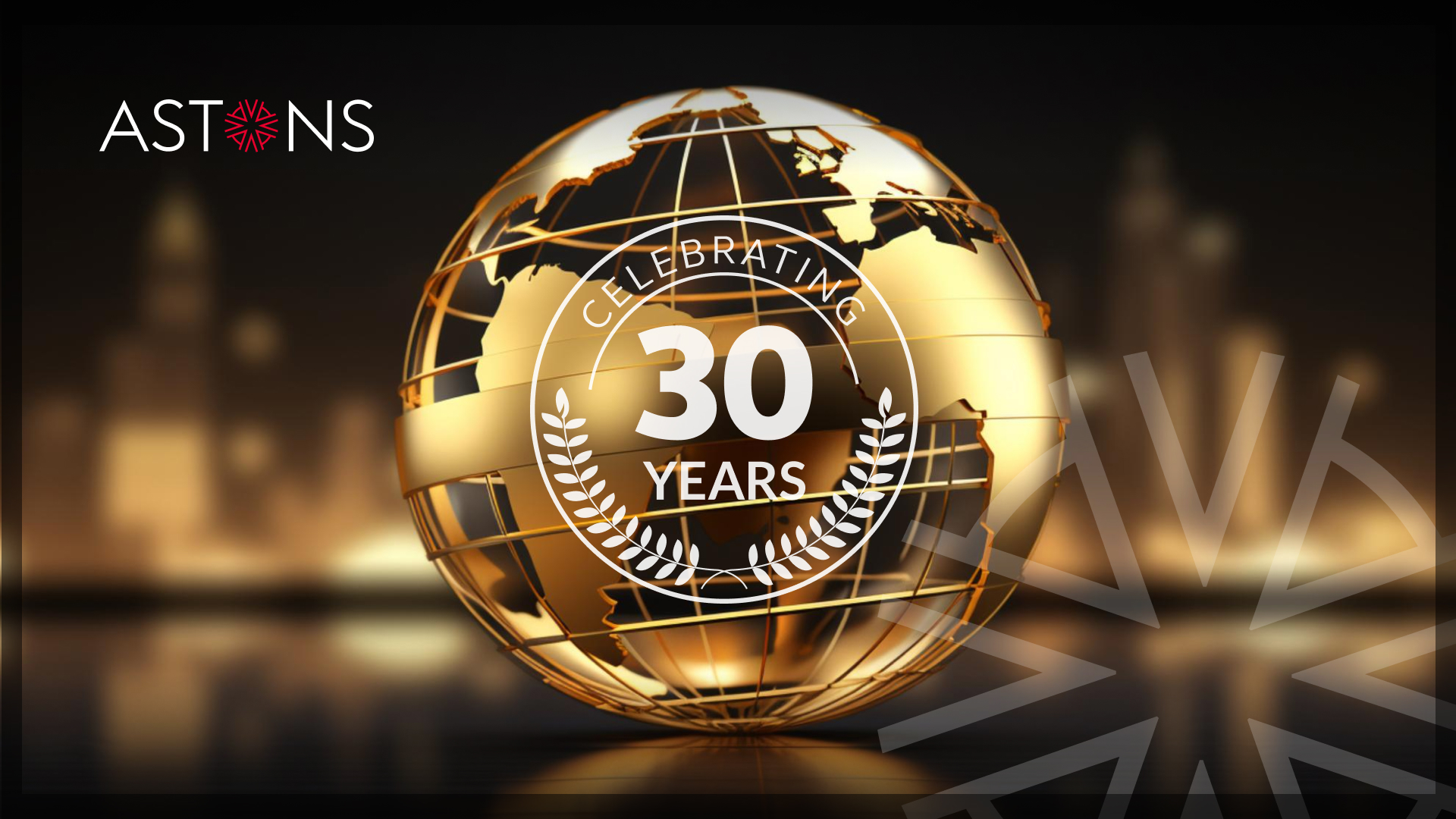 A gold globe showcasing Astons 30 years of experience in the citizenship by investment and golden visa industry