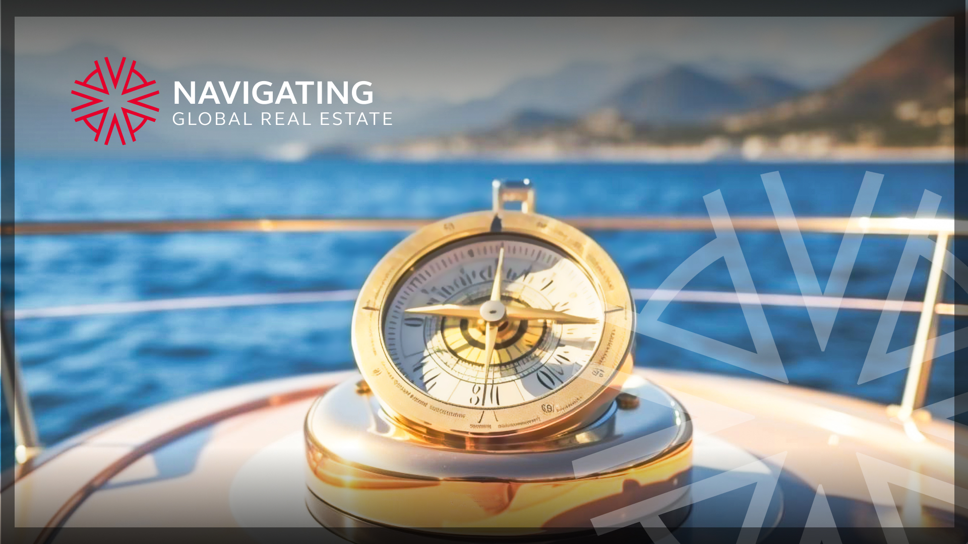 The navigation area of a superyacht showing a gold-plated compass