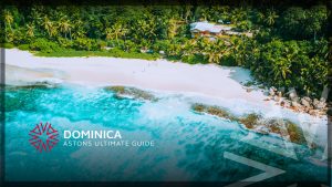 the pristine beachfront of an eco-chic luxury resort in Dominica